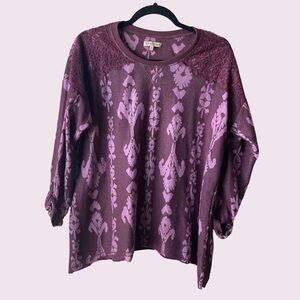 Democracy Purple Floral Long Sleeve Sweatshirt